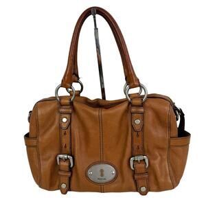 Fossil Vintage Maddox Shoulder Bag Pebbled Leather Tan Purse